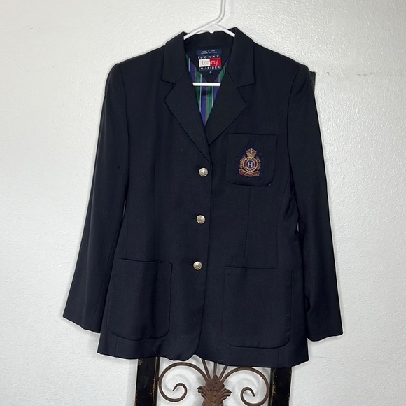 Vintage Tommy Hilfiger crest logo blazer Sz 4 - Picture 2 of 15